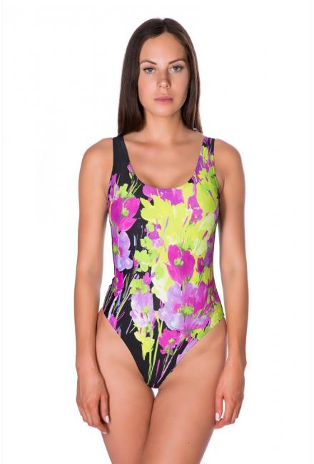 Слитный купальник цветной с однотонной спинкой Bip-bip Plage Exotique Catania