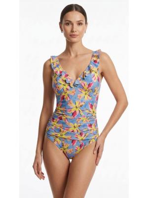 Cуцільний купальник з квітковим принтом DKNY DICMS691