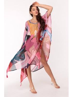 Длинное цветное платье-туника 22NI-607SH