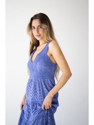 Сарафан багатоярусний з прошви 4075F-blue
