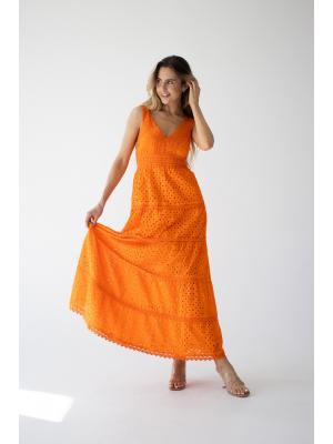 Сарафан багатоярусний з прошви 4075F-orange