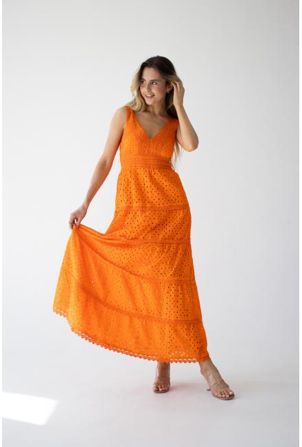 Сарафан багатоярусний з прошви 4075F-orange