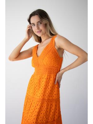 Сарафан багатоярусний з прошви 4075F-orange