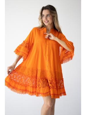 Сукня-туніка багатоярусна 4246A-orange