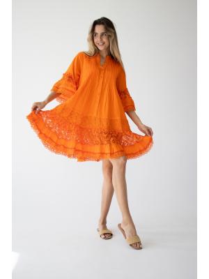 Сукня-туніка багатоярусна 4246A-orange