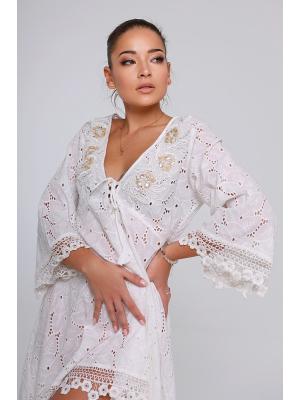 Короткое платье-туника из прошвы 21A-224C