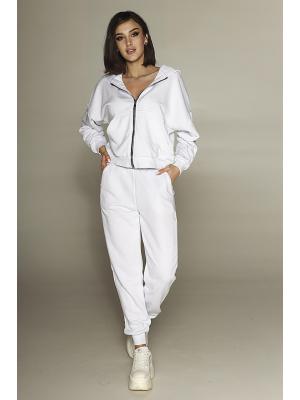 Женский костюм с капюшоном (Худи, брюки) Jolie 198-white