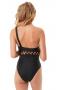 Слитный купальник на одно плечо c диагональными шнуровками MOEVA LONDON Lena 0306-black