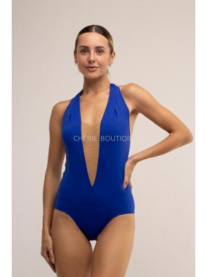 Суцільний купальник Nicole Olivier ILLUSION blue
