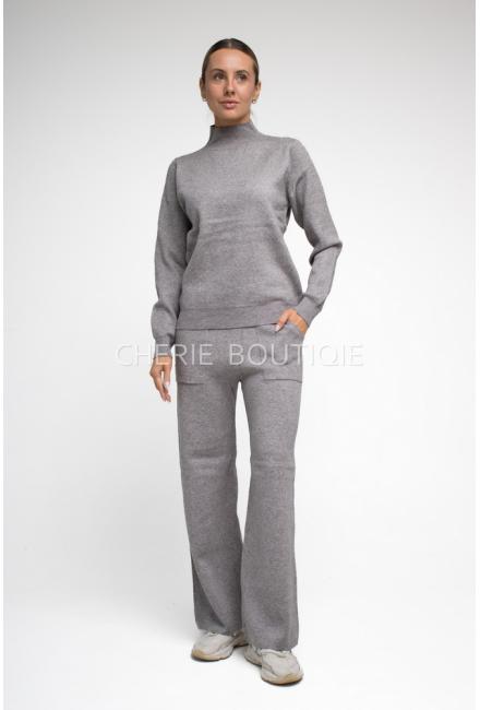 Женский костюм (Свитер, брюки) 102-2467T-87-grey