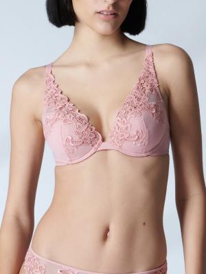 Треугольный кружевной бюстгальтер из прозрачной паутинки Simone Perele SAG 15C347-347