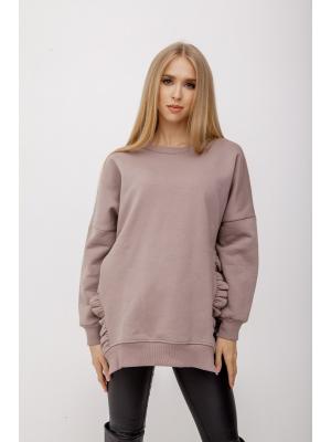Свободная толстовка цвета пудра Jolie 9321-grey